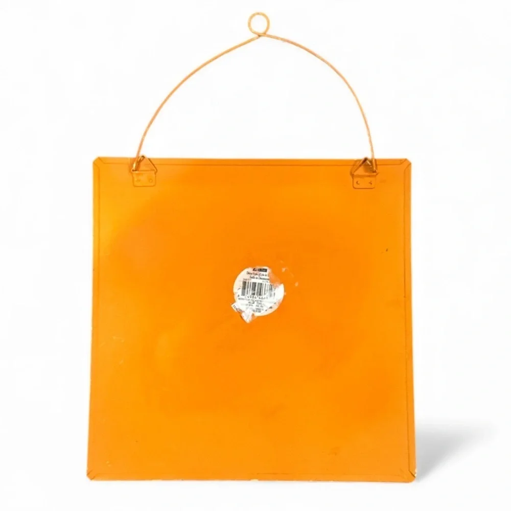 Ashland Decorative Orange Multi Square Tin Love & Bird Themed Wall Hanging NWT